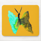 バタフライ水色アクアかわいらし マウスパッド (正面)