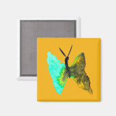 バタフライ水色アクアかわいらし マグネット (正面/裏面)