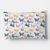 バタフライ水色パタカラフルーン名前をカスタムする アクセサリーポーチ (裏面)