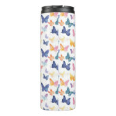 バタフライ水色パタカラフルーン名前をカスタムする タンブラー (裏面)