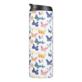 バタフライ水色パタカラフルーン名前をカスタムする タンブラー (回転右)