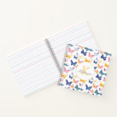 バタフライ水色パタカラフルーン名前をカスタムする ノートブック (内部)