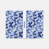 バタフライ水色パターパーソナライズされたン フリースブランケット (正面(横))