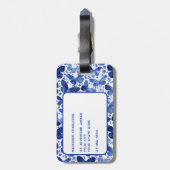 バタフライ水色ブルーパーソナライズされた ラゲッジタグ (裏面縦)