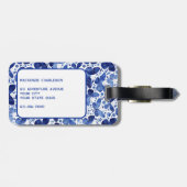 バタフライ水色ブルーパーソナライズされた ラゲッジタグ (裏面横)
