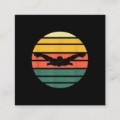 バタフライ泳ぐ人スイミング スクエア名刺 (正面)