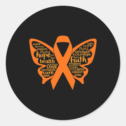バタフライ白血病認識度 ラウンドシール (正面)