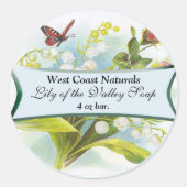 バタフライ石鹸ラベル ラウンドシール (正面)