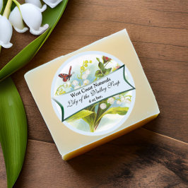 バタフライ石鹸ラベル ラウンドシール