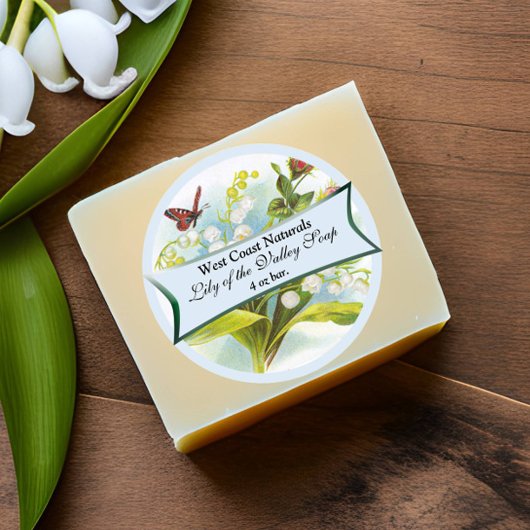 バタフライ石鹸ラベル ラウンドシール