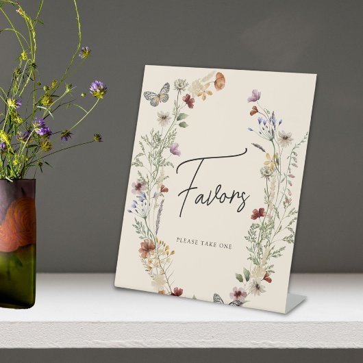 バタフライ秋ワイルドフラワーブライダルシャワーの恩恵 台座サイン