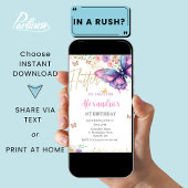 バタフライ第1第2第3第4第5第6第7誕生日 招待状