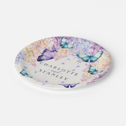 バタフライ結婚の収集紙プレート ペーパープレート (アングル)