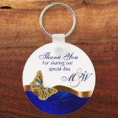 バタフライ結婚式の引き出物婚約記念日 キーホルダー (正面)