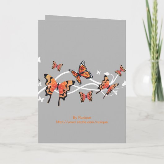 バタフライ結婚式招待状のお知らせ 招待状 (裏面)