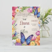 バタフライ結婚式招待状 招待状 (スタンド正面)