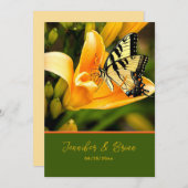 バタフライ結婚式招待状 招待状 (正面/裏面)