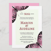 バタフライ結婚式招待状、結婚式招待状 招待状 (正面/裏面)