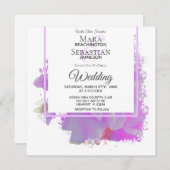 *~*バタフライ絵を描牡丹のフローラAR3結婚s 招待状 (正面/裏面)