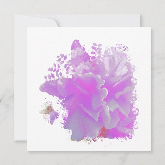 *~*バタフライ絵を描牡丹のフローラAR3結婚s 招待状 (裏面)