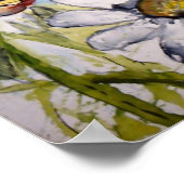 バタフライ絵画フラワーズポスタープリント ポスター (角)