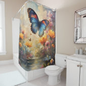 バタフライ美しい シャワーカーテン (インサイチュ)