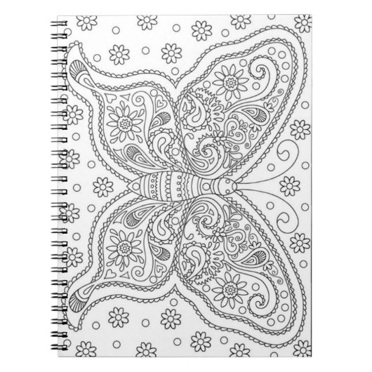 バタフライ自分でカラーリングページを実行 ノートブック (正面)