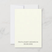 バタフライ航海のタイムカプセル赤ちゃんシャワーゲーム&ゲーム サンキューカード (裏面)