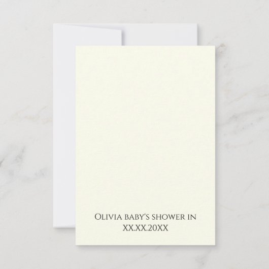 バタフライ航海のタイムカプセル赤ちゃんシャワーゲーム&ゲーム サンキューカード (裏面)