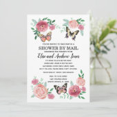 バタフライ花模様が長距離メールでシャワー 招待状 (スタンド正面)