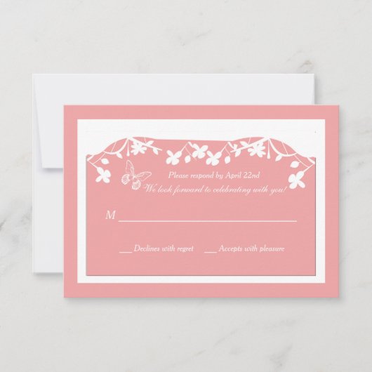 バタフライ草地対応カード 招待状 (正面)