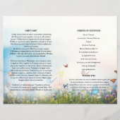 バタフライ葬儀プログラムテンプレート (裏面)