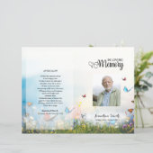 バタフライ葬儀プログラムテンプレート (スタンド正面)