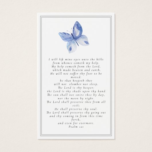 バタフライ葬儀記念祈りの言葉カード (裏面)