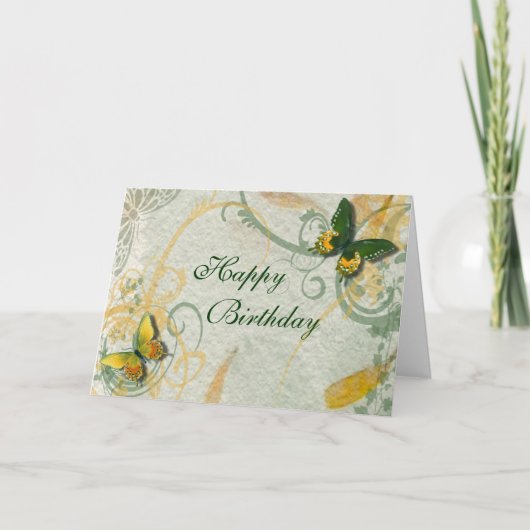 バタフライ誕生日カード カード (正面)