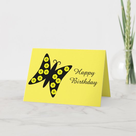 バタフライ誕生日カード カード (正面)