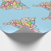 バタフライ誕生日ギフト包装紙 ラッピングペーパー (角)