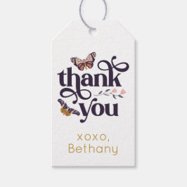 バタフライ誕生日サンキューユーメッセージカード ギフトタグ