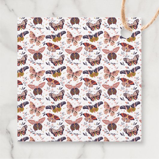 バタフライ誕生日サンキューユーメッセージカード フェイバータグ (裏面)