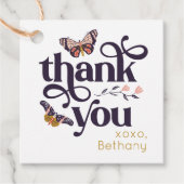 バタフライ誕生日サンキューユーメッセージカード フェイバータグ (正面)