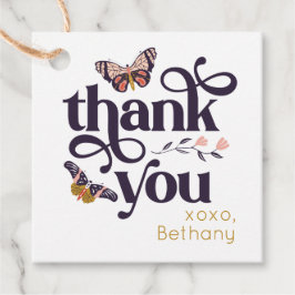 バタフライ誕生日サンキューユーメッセージカード フェイバータグ