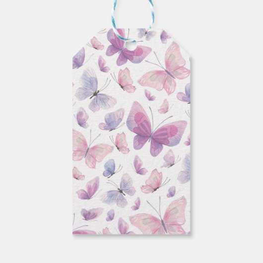 バタフライ誕生日サンキューユーラベル ギフトタグ (裏面)