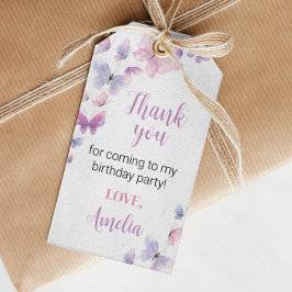 バタフライ誕生日サンキューユーラベル ギフトタグ