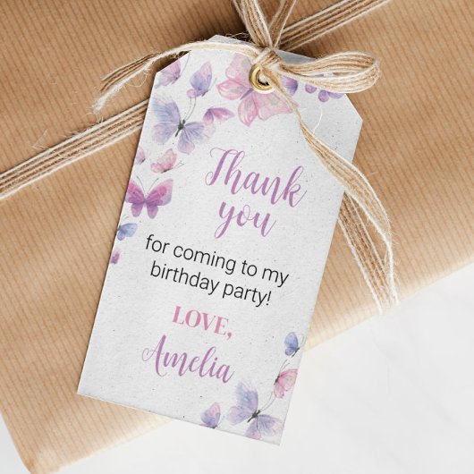 バタフライ誕生日サンキューユーラベル ギフトタグ