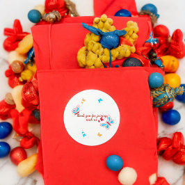 バタフライ誕生日シール ラウンドシール