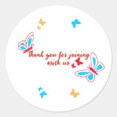 バタフライ誕生日シール ラウンドシール (正面)