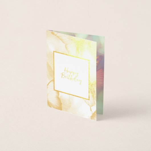 バタフライ誕生日パーソナライズされたフォイルカード 箔カード (正面)