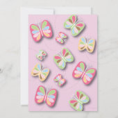 バタフライ誕生日パーティーの招待ピンク&パープル 招待状 (裏面)