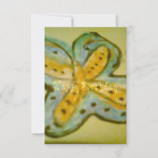 バタフライ誕生日フラットカード