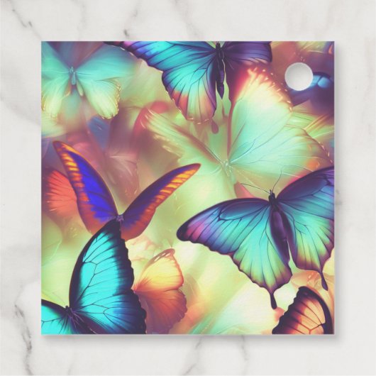 バタフライ誕生日メッセージカード フェイバータグ (裏面)